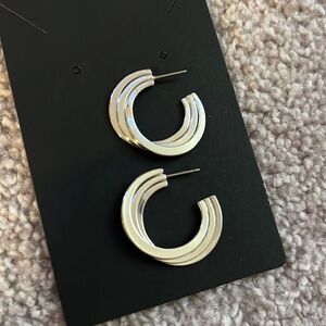 Silver multi layered hoop earrings